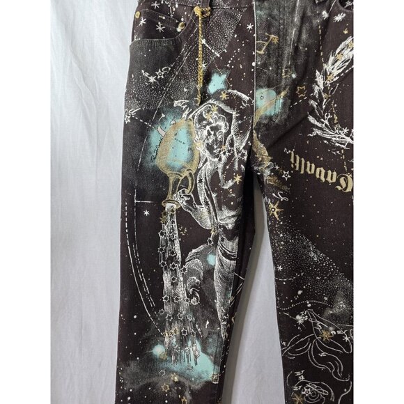 2003 Roberto Cavalli Astrology Logo Print Horoscope Jeans Pants Size Small- HTF - Picture 6 of 16
